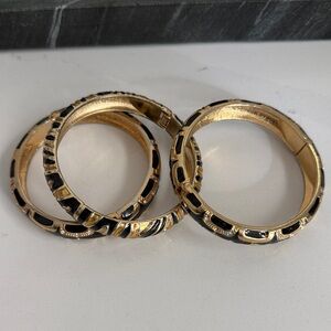Elegant Gold and Black Bangle Set